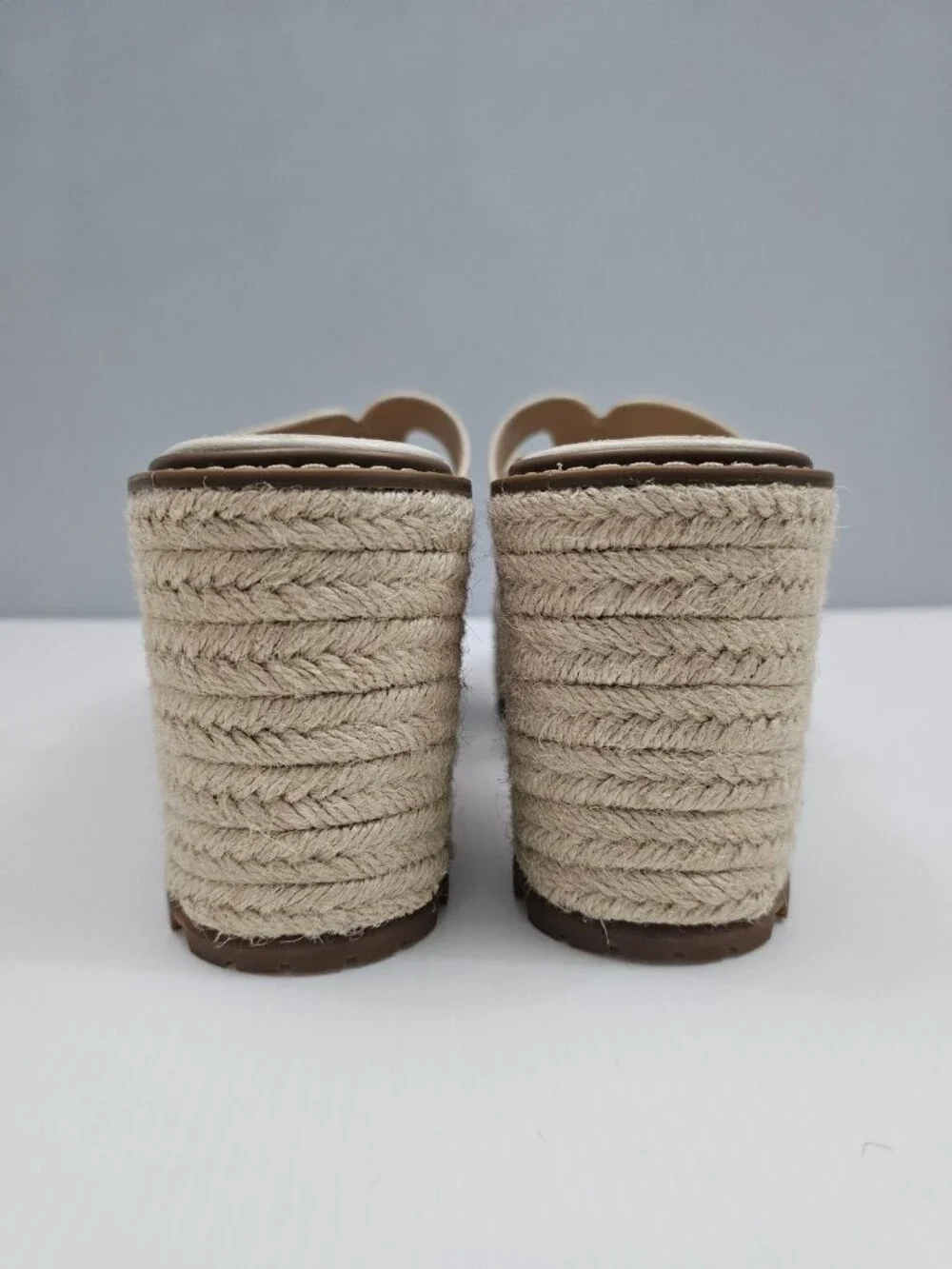 Sam Edelman Laine Platform Wedge Sandal Womens 9.5 Ivory Slip On Lug Sole NEW
